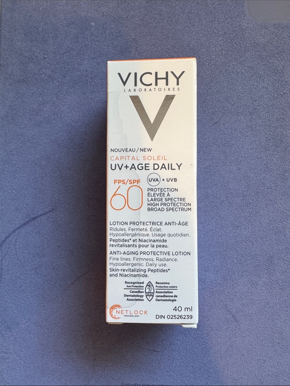 Vichy Capital Soleil UV+Age Daily SPF 60 Anti-Aging Sunscreen - White/Orange